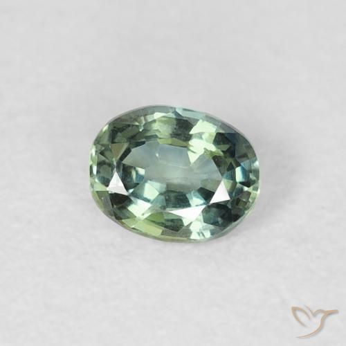 0.30 ct Green Sapphire Stone, Natural Sapphire in Oval Facet Shape for Sale