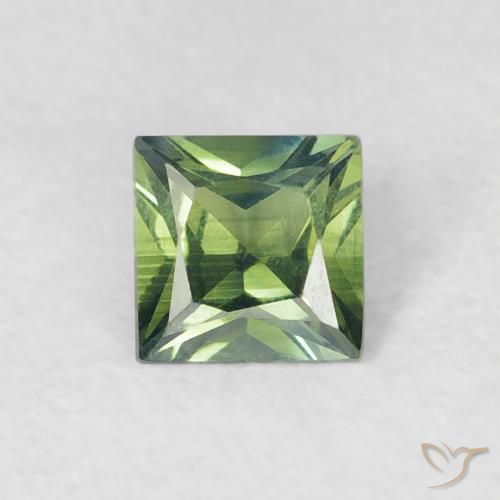 0.35ct Natural Yellowish Green Sapphire, Square, VVS-VS