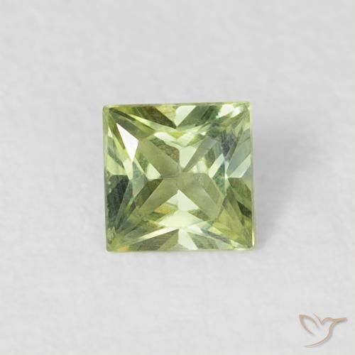 0.23ct Natural Olive Green Sapphire, Square, VVS-VS