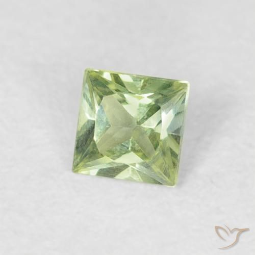 0.23 ct Green Sapphire Stone, Natural Sapphire in Princess-Cut Shape for Sale