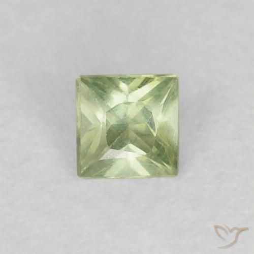 0.19ct Natural Pale Pear Green Sapphire, Square, VVS-VS