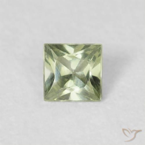 0.18ct Natural Light Green Sapphire, Square, VVS-VS