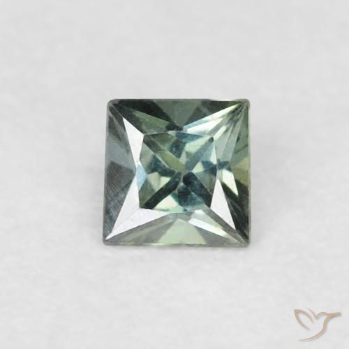 0.16ct Natural Grayish Green Sapphire, Square, VVS-VS