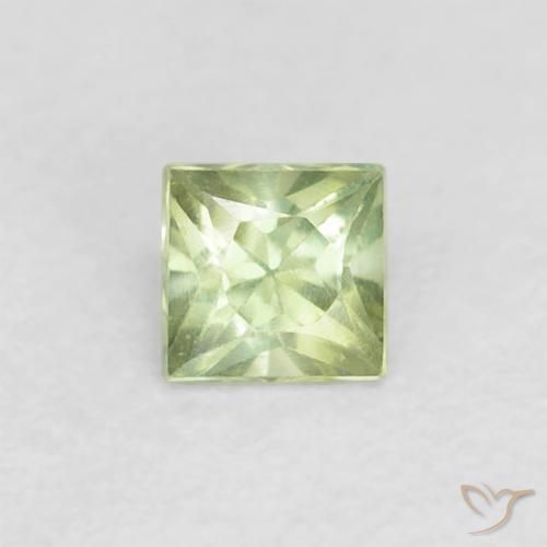 0.22ct Natural Warm Green Sapphire, Square, VVS-VS