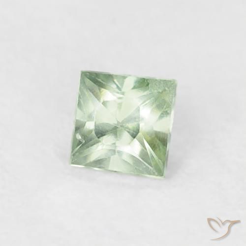 0.24 ct Green Sapphire Stone, Natural Sapphire in Princess-Cut Shape for Sale