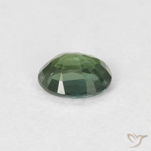 Sapphire Gemstone in 4.7 x 3.7 mm Size for Sale, Sapphire Stone in Deep Green Color