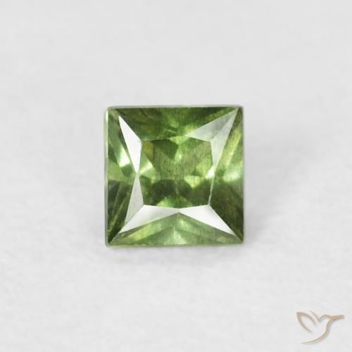0.20ct Natural Medium Green Sapphire, Square, VS