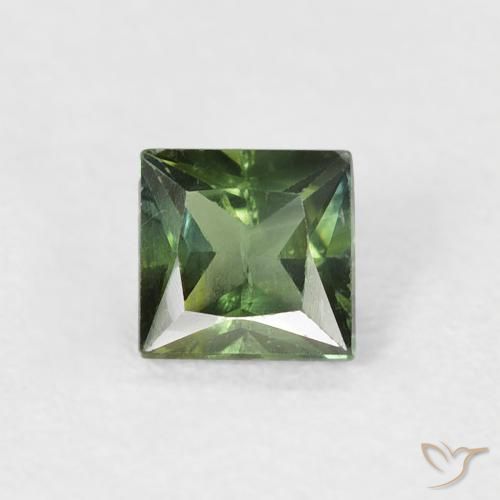 0.47ct Natural Brownish Green Sapphire, Square, VS