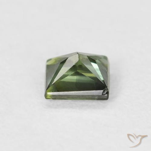 Sapphire Gemstone in 4 x 4 mm (calibrated) Size for Sale, Sapphire Stone in Brownish Green Color