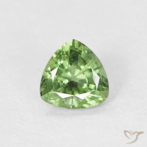 0.41ct Natural Medium Green Sapphire, Trillion, VS