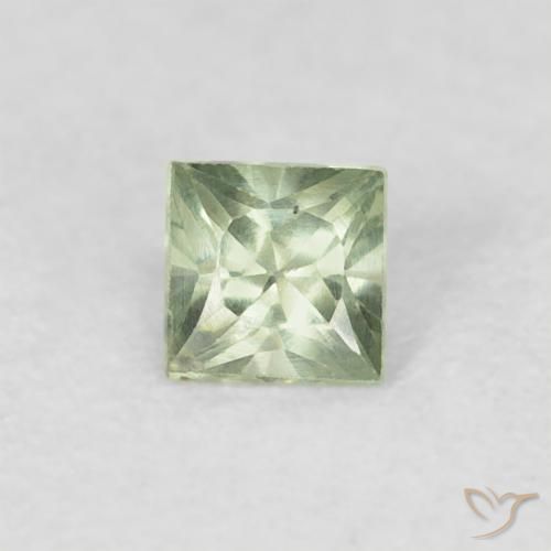 0.20ct Natural Light Green Sapphire, Square, VS