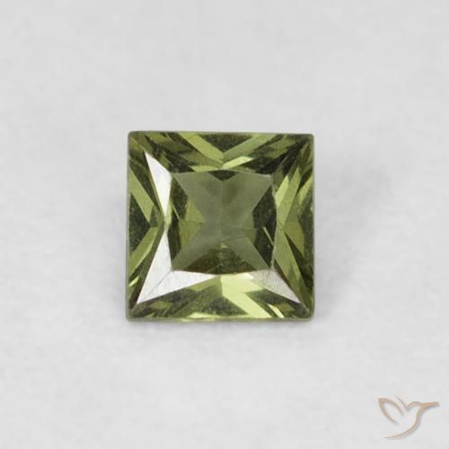 0.33ct Natural Warm Forest Green Sapphire, Square, VS