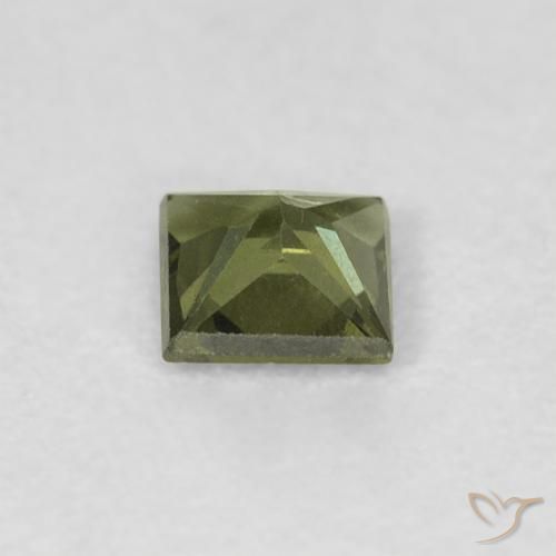Sapphire Gemstone in 3.8 x 3.8 mm Size for Sale, Sapphire Stone in Warm Forest Green Color