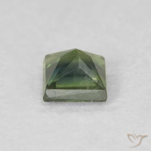 Sapphire Gemstone in 3.5 x 3.4 mm Size for Sale, Sapphire Stone in Earthy Green Color