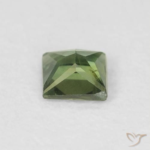 Sapphire Gemstone in 3.5 x 3.5 mm Size for Sale, Sapphire Stone in Forest Green Color