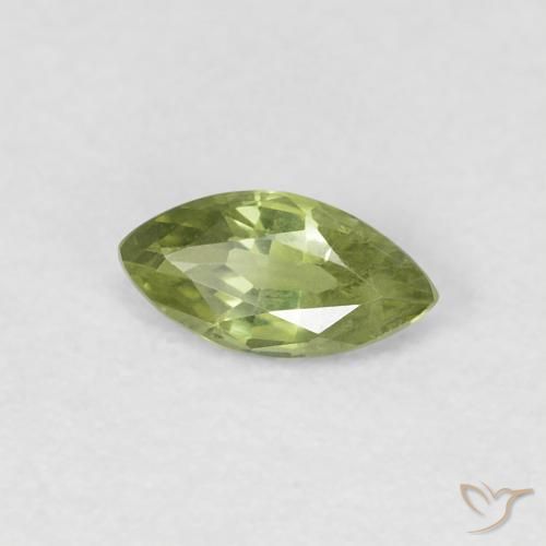0.35 ct Green Sapphire Stone, Natural Sapphire in Marquise Facet Shape for Sale