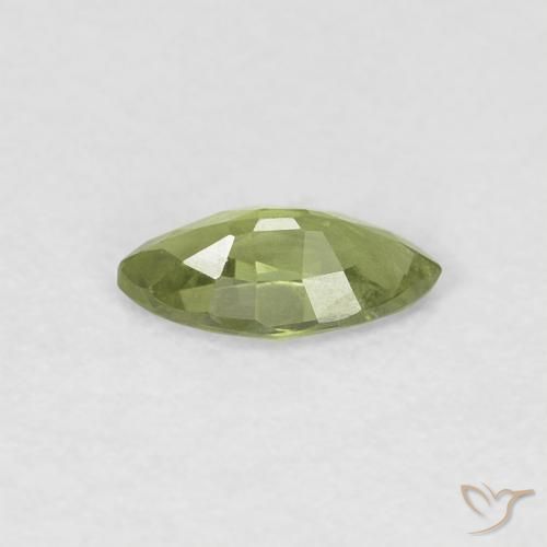 Sapphire Gemstone in 6.1 x 3.1 mm Size for Sale, Sapphire Stone in Medium Green Color