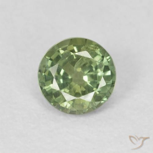 0.54ct Natural Warm Green Sapphire, Round, VS