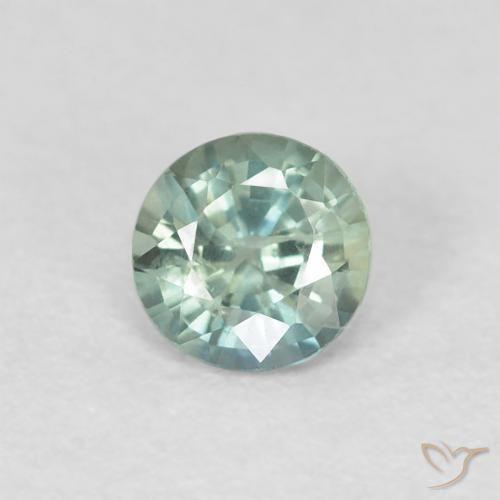 0.46ct Natural Light Green Sapphire, Round, VS