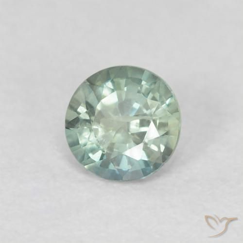 0.46 ct Green Sapphire Stone, Natural Sapphire in Round Facet Shape for Sale