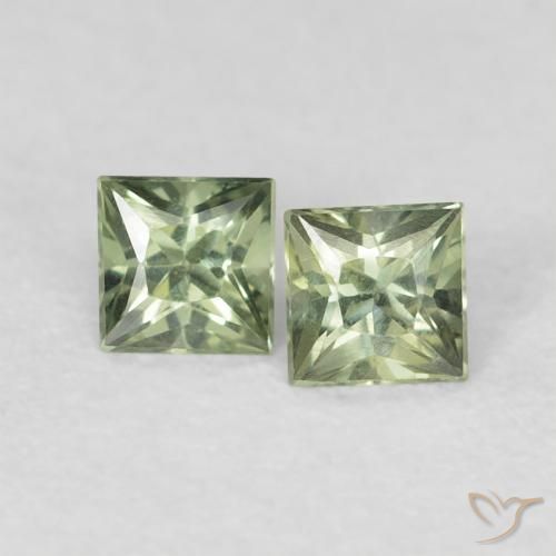 0.36ctw Natural Medium Green Sapphire, Square, VS