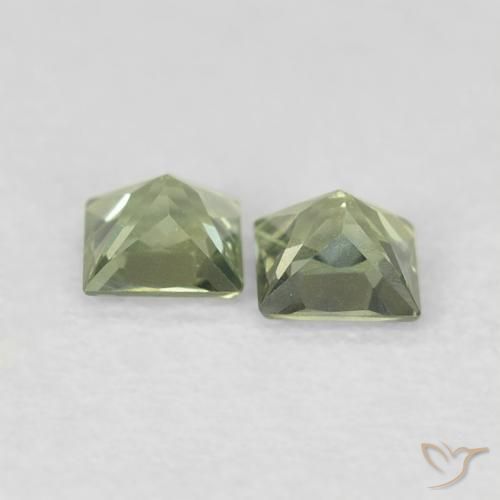 Sapphire Gemstones in 3 x 3 mm (calibrated) Size for Sale, Sapphire Stones in Medium Green Color
