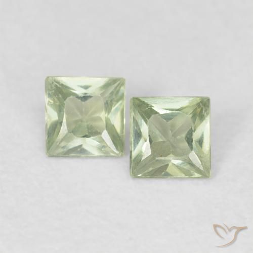 0.34ctw Natural Light Lime Green Sapphire, Square, VS