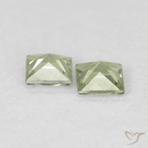 Sapphire Gemstones in 3 x 3 mm (calibrated) Size for Sale, Sapphire Stones in Light Lime Green Color