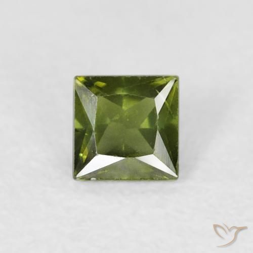 0.36ct Natural Warm Green Sapphire, Square, VS