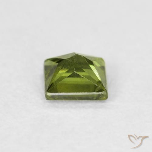 Sapphire Gemstone in 3.7 x 3.7 mm Size for Sale, Sapphire Stone in Warm Green Color