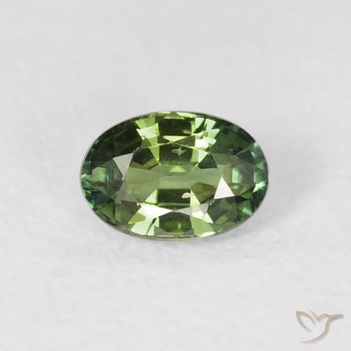 0.72ct Natural Medium Dark-Green Sapphire, Oval, VS