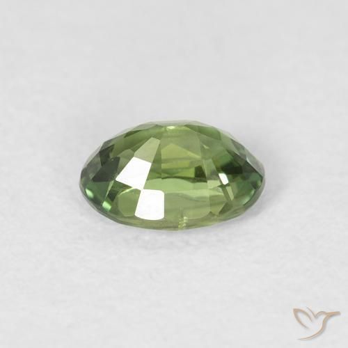 Sapphire Gemstone in 6 x 4 mm (calibrated) Size for Sale, Sapphire Stone in Medium Dark-Green Color