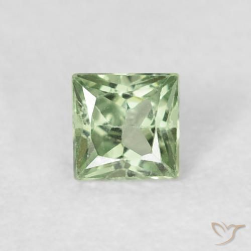 0.18ct Natural Light Green Sapphire, Square, VS