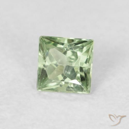 0.18 ct Green Sapphire Stone, Natural Sapphire in Princess-Cut Shape for Sale