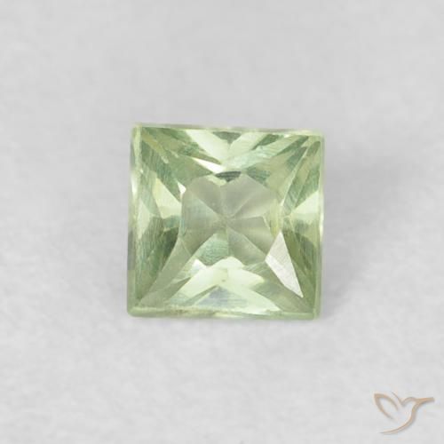 0.21ct Natural Pale Pear Green Sapphire, Square, VS