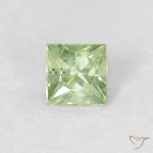 0.18ct Natural Light Yellow Green Sapphire, Square, VS