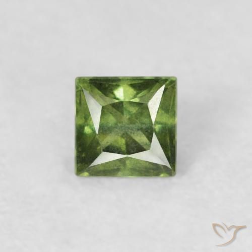 0.24ct Natural Medium Green Sapphire, Square, VS