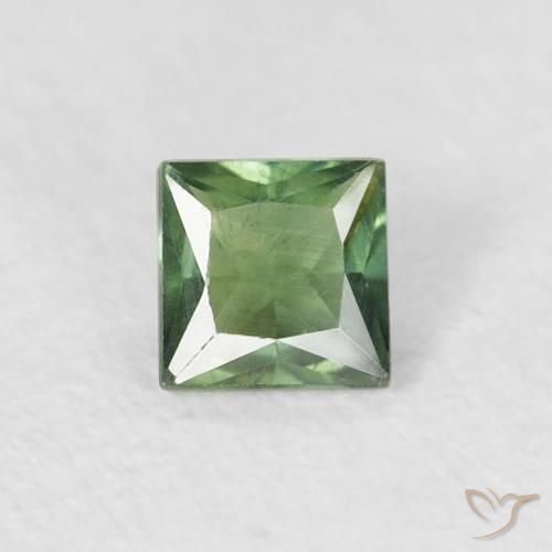 0.33ct Natural Medium Green Sapphire, Square, VS