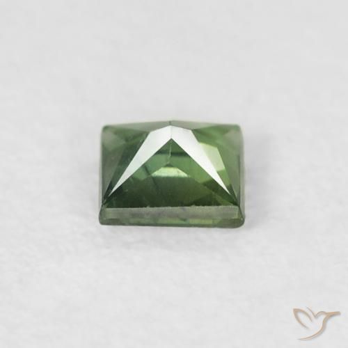 Sapphire Gemstone in 3.6 x 3.6 mm Size for Sale, Sapphire Stone in Medium Green Color