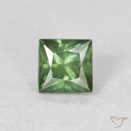 0.40ct Natural Deep Green Sapphire, Square, VS
