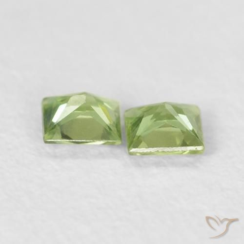 Sapphire Gemstones in 3 x 3 mm (calibrated) Size for Sale, Sapphire Stones in Medium Green Color