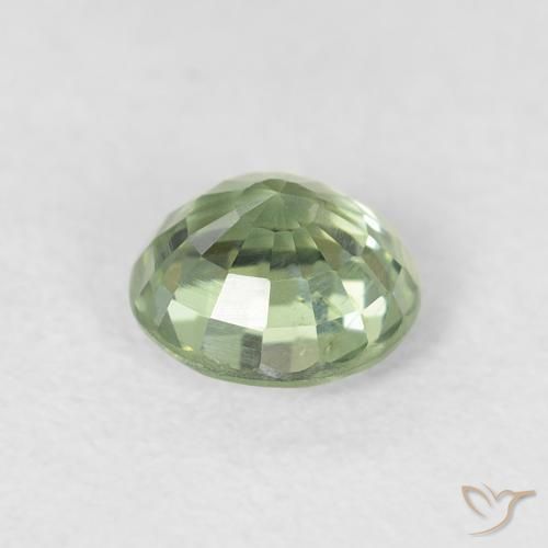Sapphire Gemstone in 5.5 mm (calibrated) Size for Sale, Sapphire Stone in Light Sage Green Color