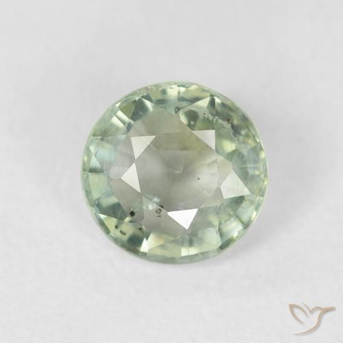0.81ct Natural Light Green Sapphire, Round, VS