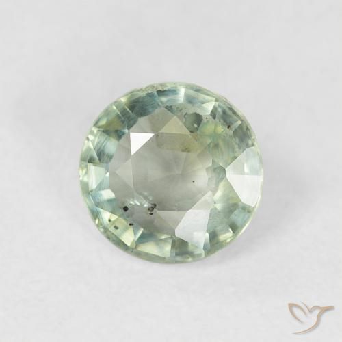 0.81 ct Green Sapphire Stone, Natural Sapphire in Round Facet Shape for Sale