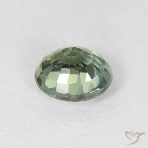 Sapphire Gemstone in 5.5 mm (calibrated) Size for Sale, Sapphire Stone in Earthy Green Color