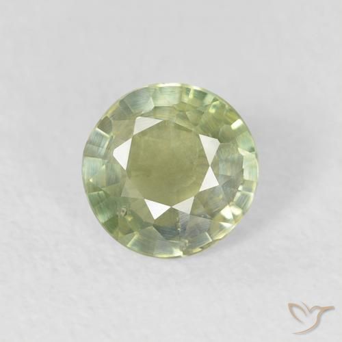 0.63ct Natural Olive Green Sapphire, Round, VS