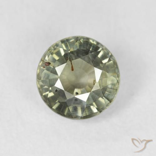 0.95ct Natural Medium Green Sapphire, Round, VS-SI