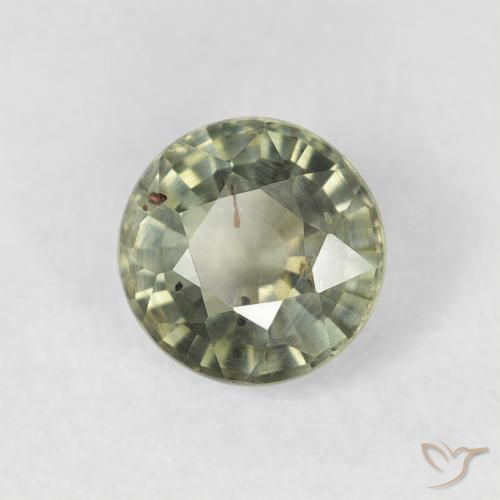0.95 ct Green Sapphire Stone, Natural Sapphire in Round Facet Shape for Sale