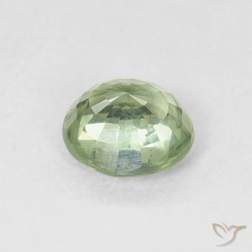 Sapphire Gemstone in 5.5 mm (calibrated) Size for Sale, Sapphire Stone in Warm Green Color