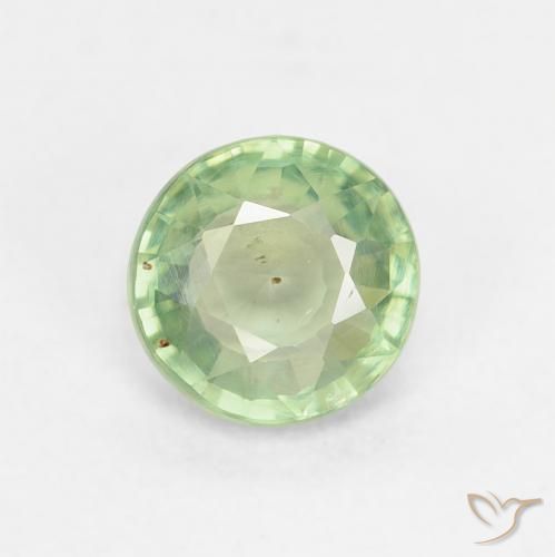 0.81ct Natural Medium Green Sapphire, Round, VS
